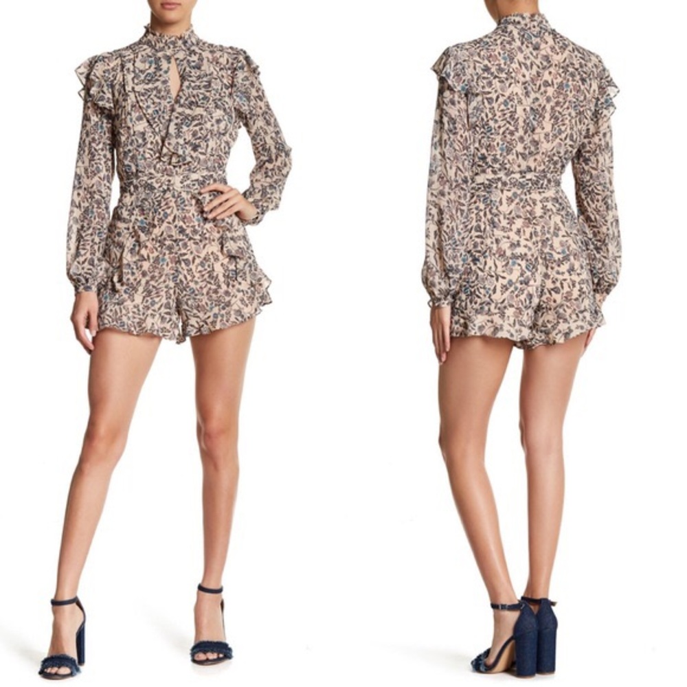BARDOT Folk Floral Ruffle Romper